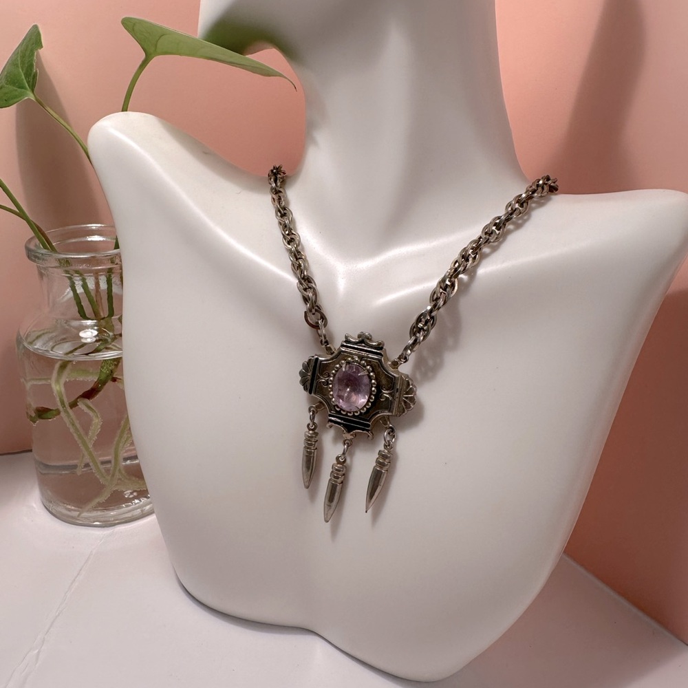 Amethyst Victorian necklace Art Nouveau